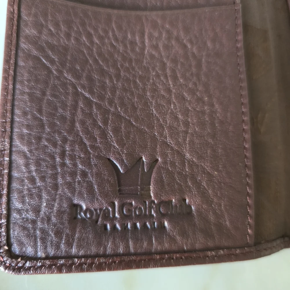 Chocolate Brown Pebbled Leather Card Holder with Multiple Slots